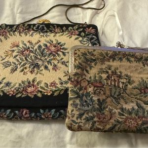 Vintage Needlepoint clutch and coin purse